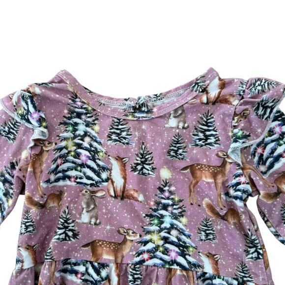 Pipsqueaks Girls’ Snowflake Kisses Bubble Romper Bamboo Christmas Size 2T - Picture 4 of 9